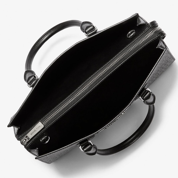 Michael Kors Sheila Medium Signature Logo and Metallic Satchel Crossbody CZ NWT - Picture 2 of 16